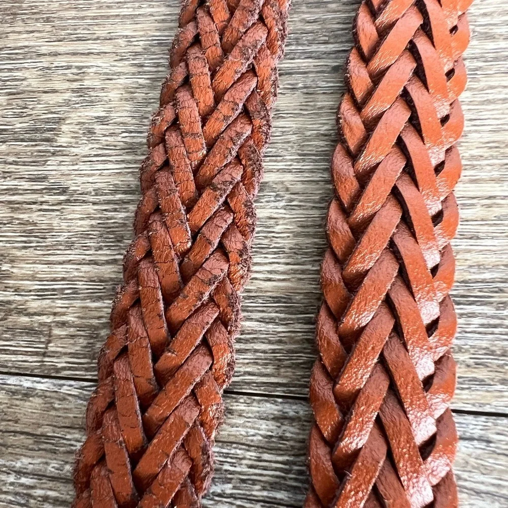 Leather braided belt M/L‎ womens granola girl boho